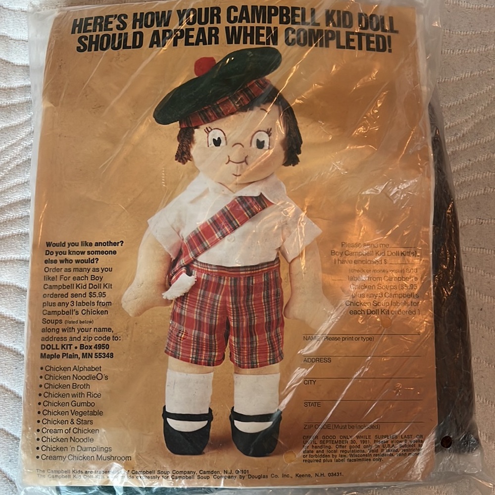 Vintage Campbells Soup Kid Sewing Project 1980s - Picture 2 of 3